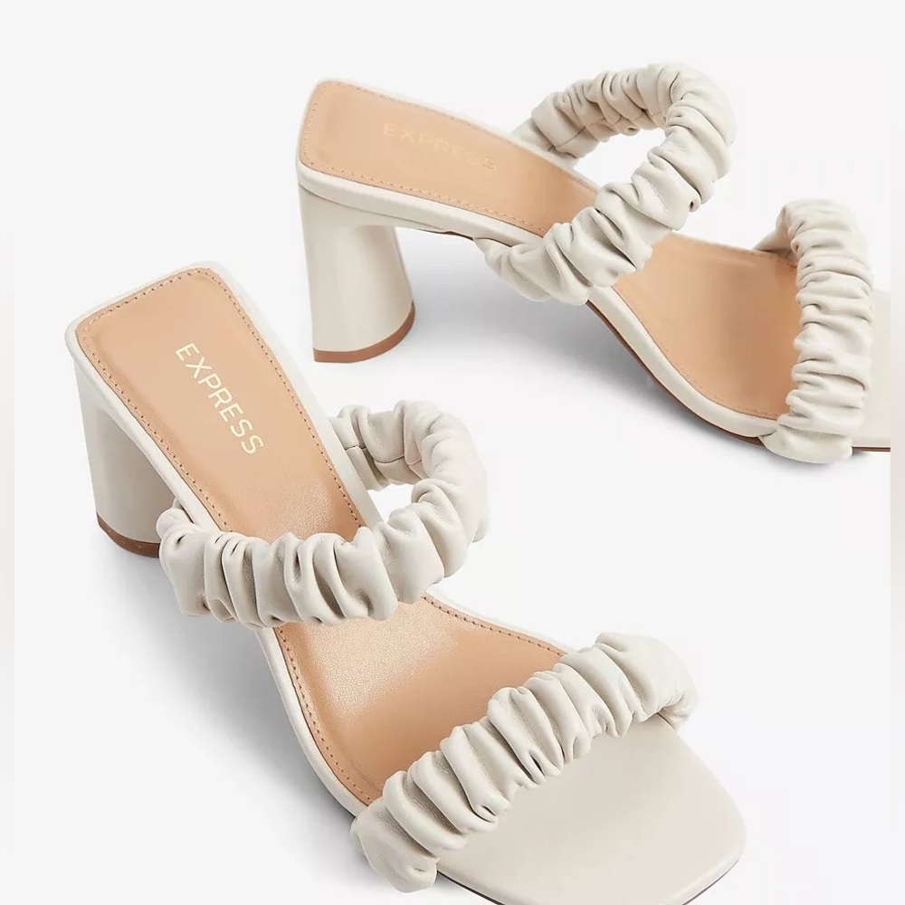 Express Ruched Double Band Heeled Sandals size 5.5-6